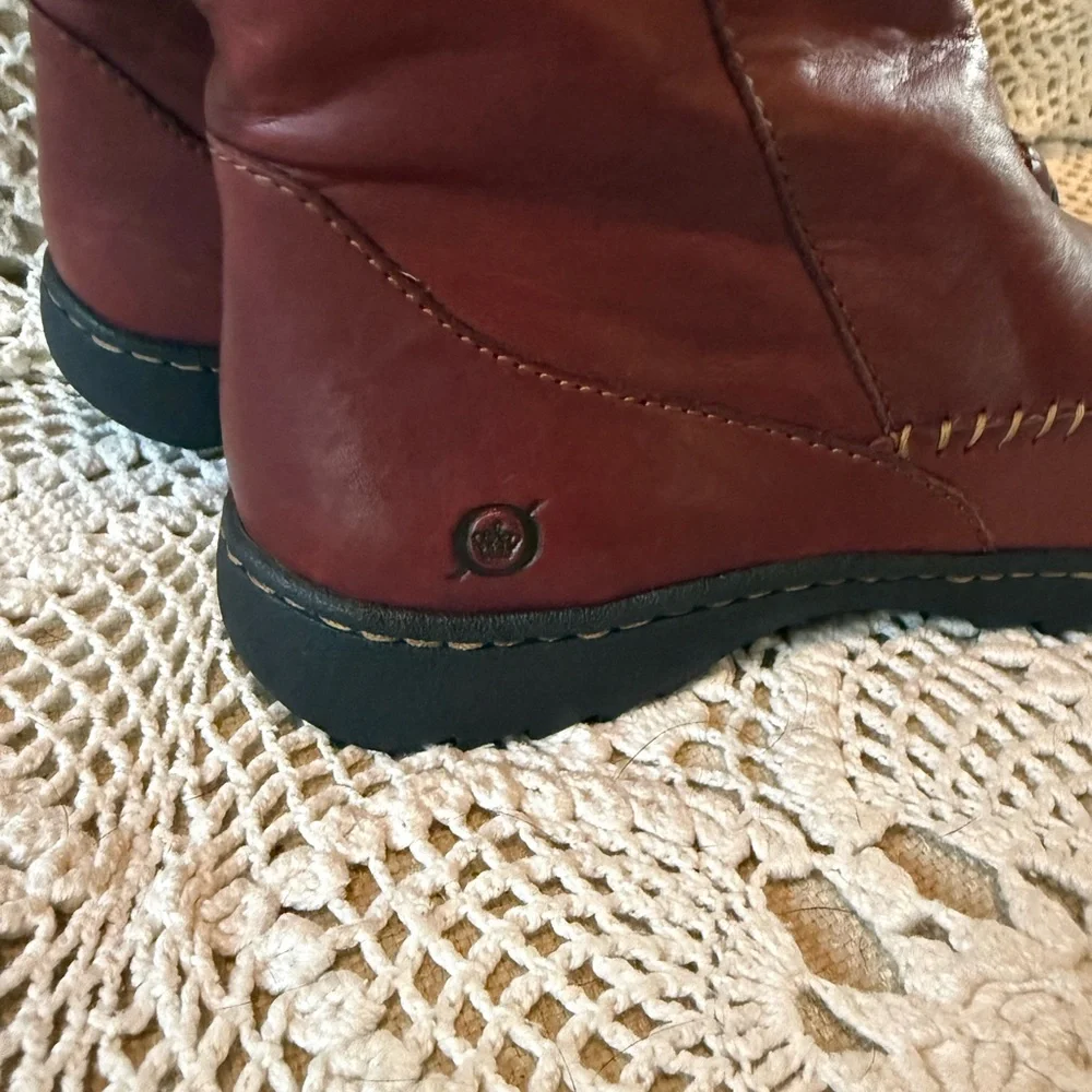 Born Red Fringed Leather Moccasins - Picture 7 of 10